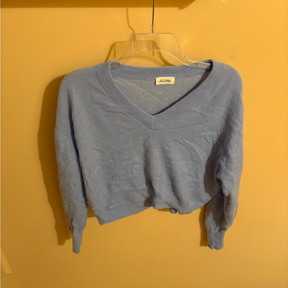 American Vintage Raxow V-Neck Sweater in Aura - Picture 3 of 7
